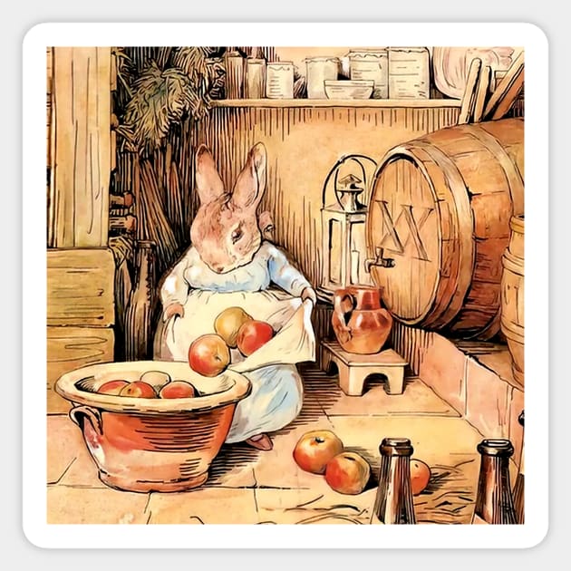 “Making Apple Cider” by Beatrix Potter Sticker by PatricianneK